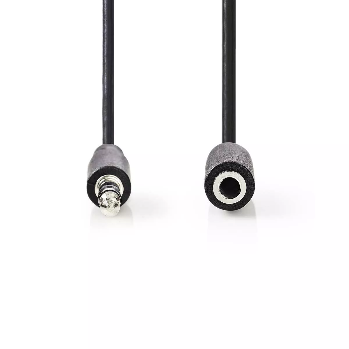 Cablu audio Jack 3.5 mm tata - 3.5 mm mama 2m stereo Nedis, culoare neagră, conexiune standard. [1]