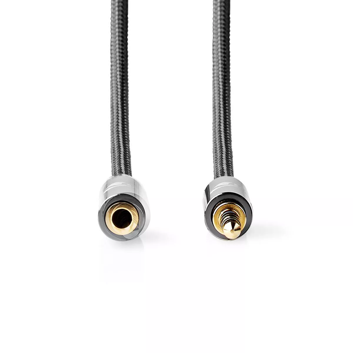 Cablu audio Jack stereo 3.5 mm tata - mama Nedis 2m gri metal, conexiune 3.5 mm, standard stereo [1]