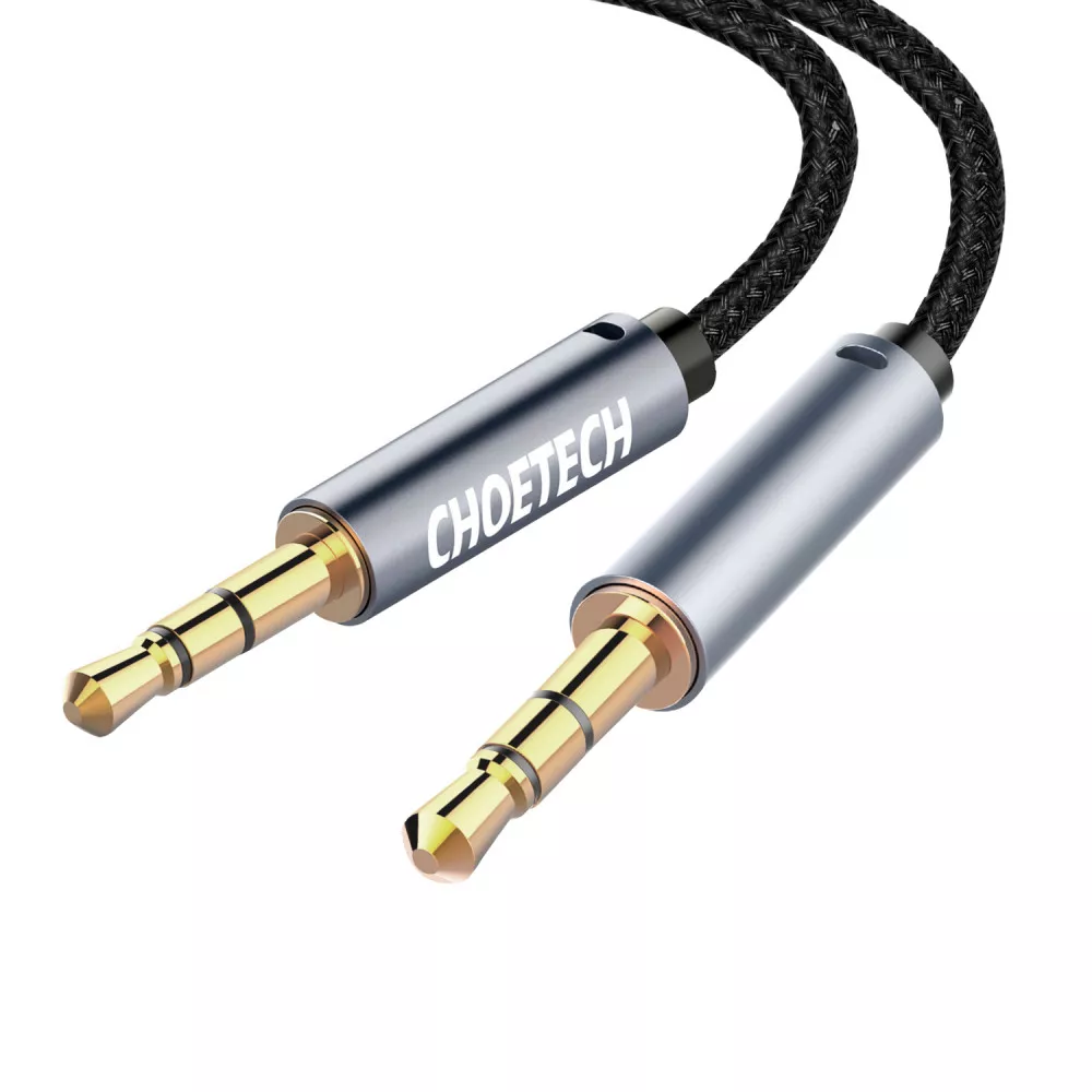 Conectica - Cablu audio jack stereo Choetech AUX002 3.5 mm tata - 3.5 mm tata 1.2m negru - IoElectronice.ro