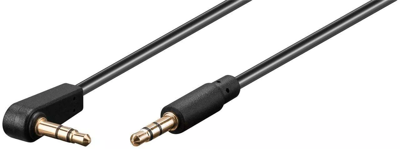 Cabluri Jack - Cablu audio Jack Stereo 3.5 mm tata - 3.5 mm tata 90 grade 1m Goobay – IoElectronice.ro