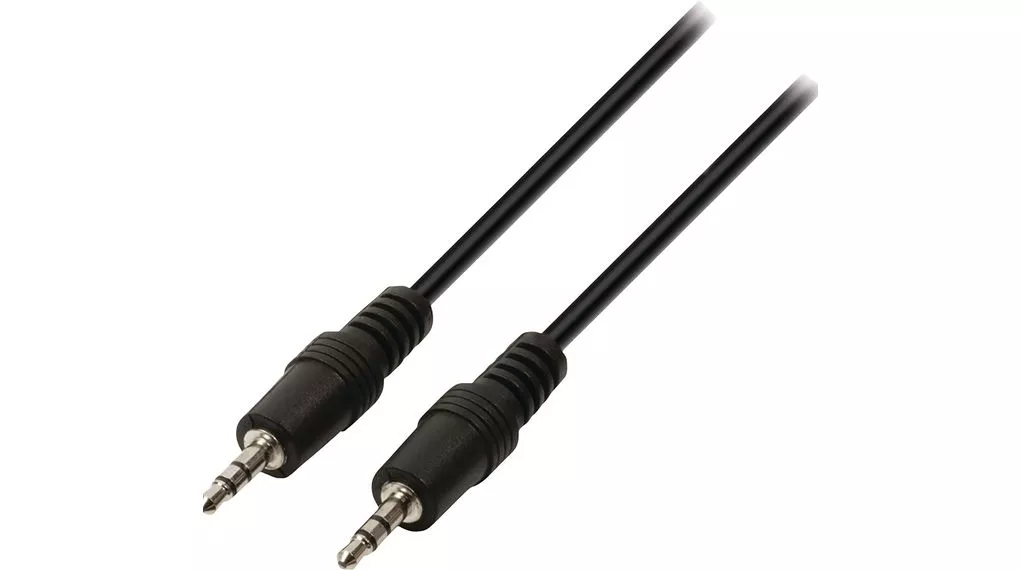 Cabluri Jack - Cablu audio Jack Stereo 3.5 mm tata - Jack Stereo 3.5 mm tata negru 2m Valueline – IoElectronice.ro
