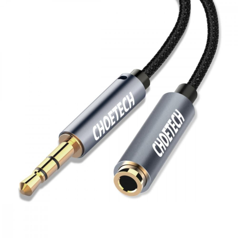Cabluri Jack - Cablu audio Jack stereo Choetech AUX001 3.5 mm tata - 3.5 mm mama 2m negru – IoElectronice.ro