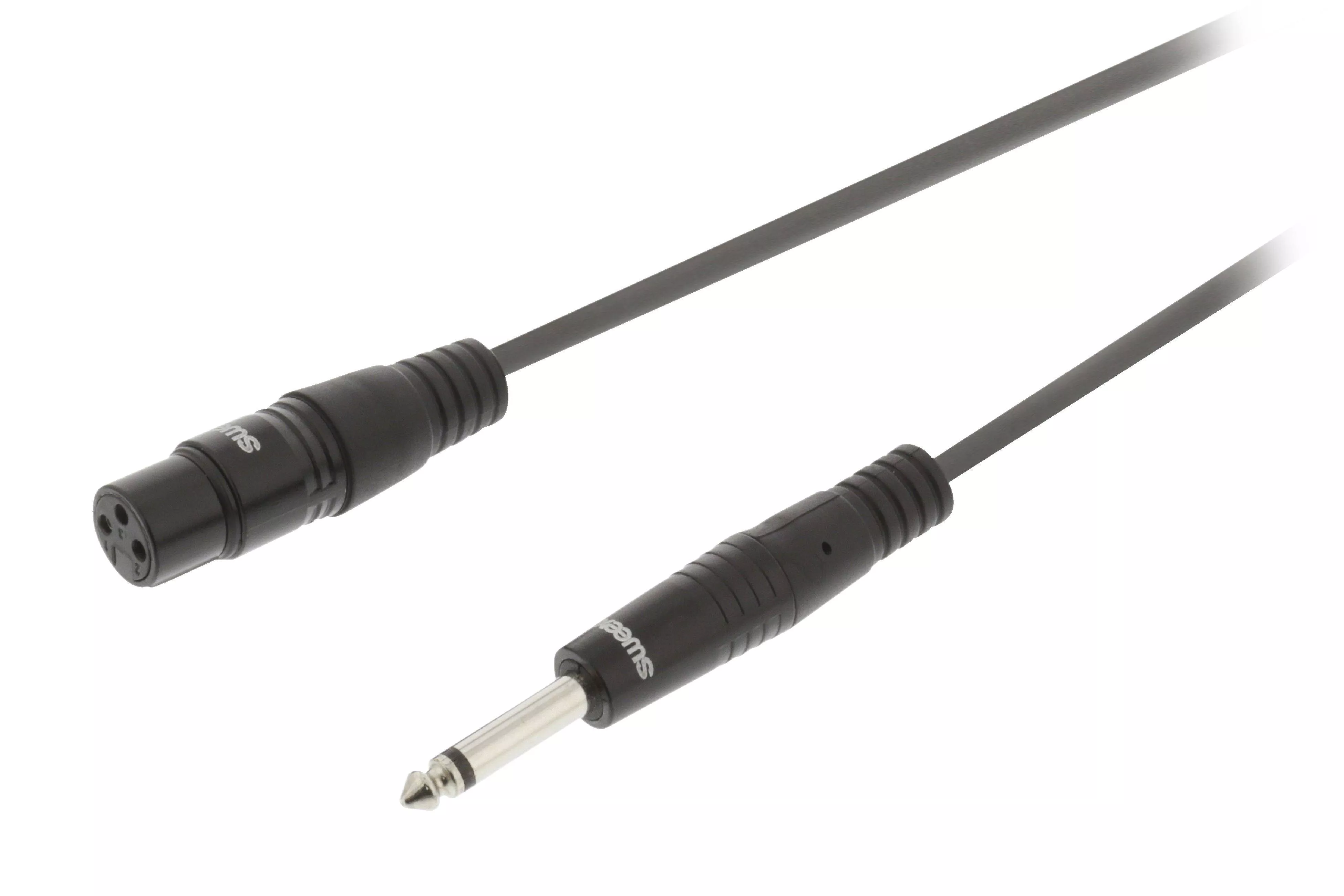 Cabluri XLR - Cablu audio mono XLR 3 pini mama - Jack 6.35 mm tata 3m gri Sweex – IoElectronice.ro