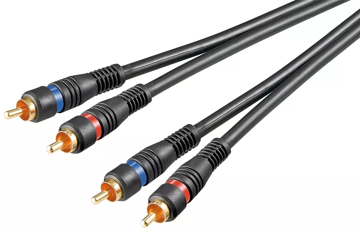 Cabluri RCA - Cablu audio STEREO 2x RCA 0.2m tata-tata dublu ecranat OFC