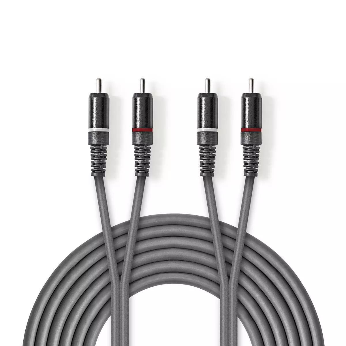Cabluri RCA - Cablu audio stereo 2x RCA tata - 2x RCA tata 5m gri Nedis – IoElectronice.ro