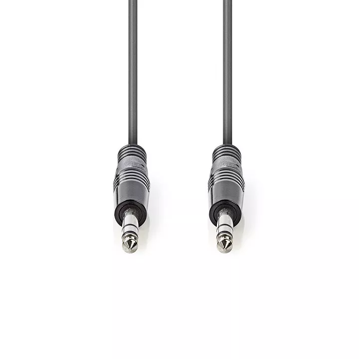 Cablu audio stereo 6.35 mm tata - 6.35 mm tata 3m gri NEDIS 20AWG standard stereo [1]