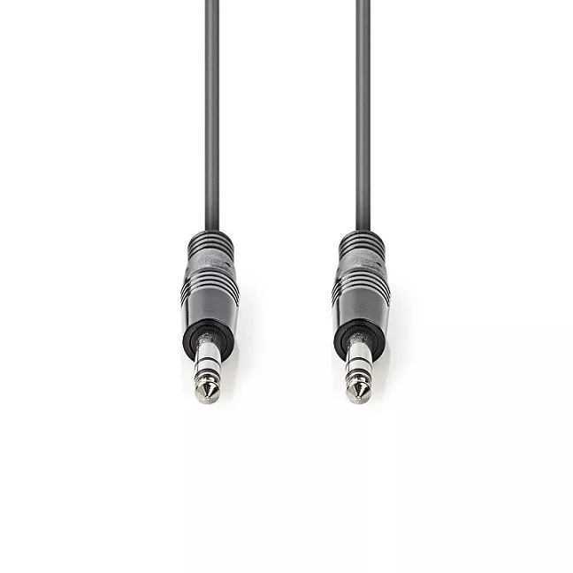 Cablu audio stereo 6.35 mm tata - 6.35 mm tata 5m NEDIS 20AWG gri [1]
