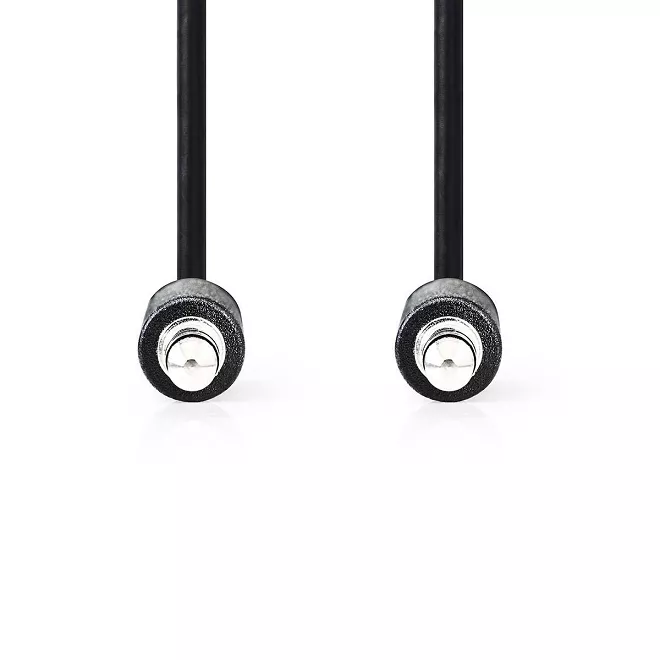 Cablu audio Jack 3.5 mm tata - 3.5 mm tata 1m spiralat negru Nedis, standard stereo, placat cu nichel [1]