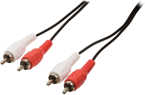 Cabluri RCA - Cablu audio stereo RCA 2 x RCA tata - 2x RCA tata 2m negru VALUELINE – IoElectronice.ro