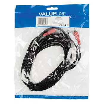 Cablu audio stereo RCA 5m 2x RCA tata - 2x RCA tata Valueline negru [1]