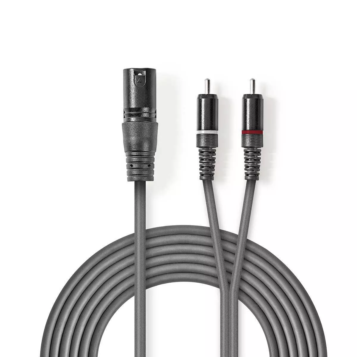 Cabluri XLR - Cablu audio stereo XLR 3-Pin tata - 2x RCA tata 1.5m gri NEDIS – IoElectronice.ro