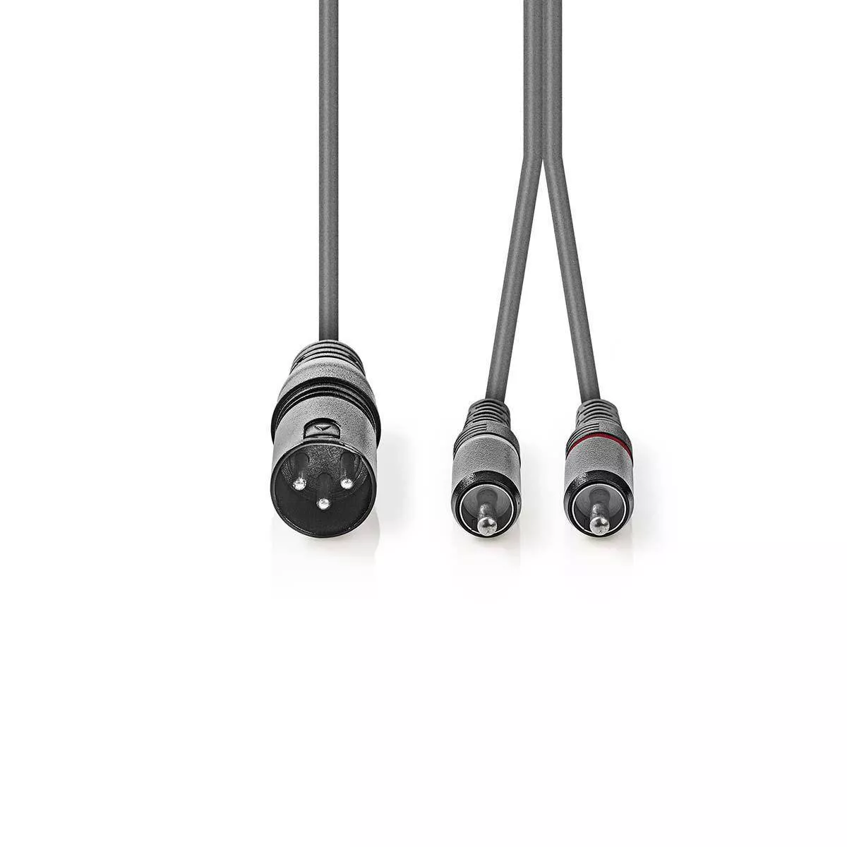 Cablu audio XLR 3-Pin tata - 2x RCA tata 1.5m gri NEDIS, stereo, 24 luni garanție [1]