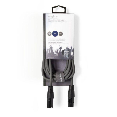 Cablul audio stereo XLR 3 pini tata-mamă 3m Gri Nedis – Conexiune profesională pentru microfoane și amplificatoare [2]