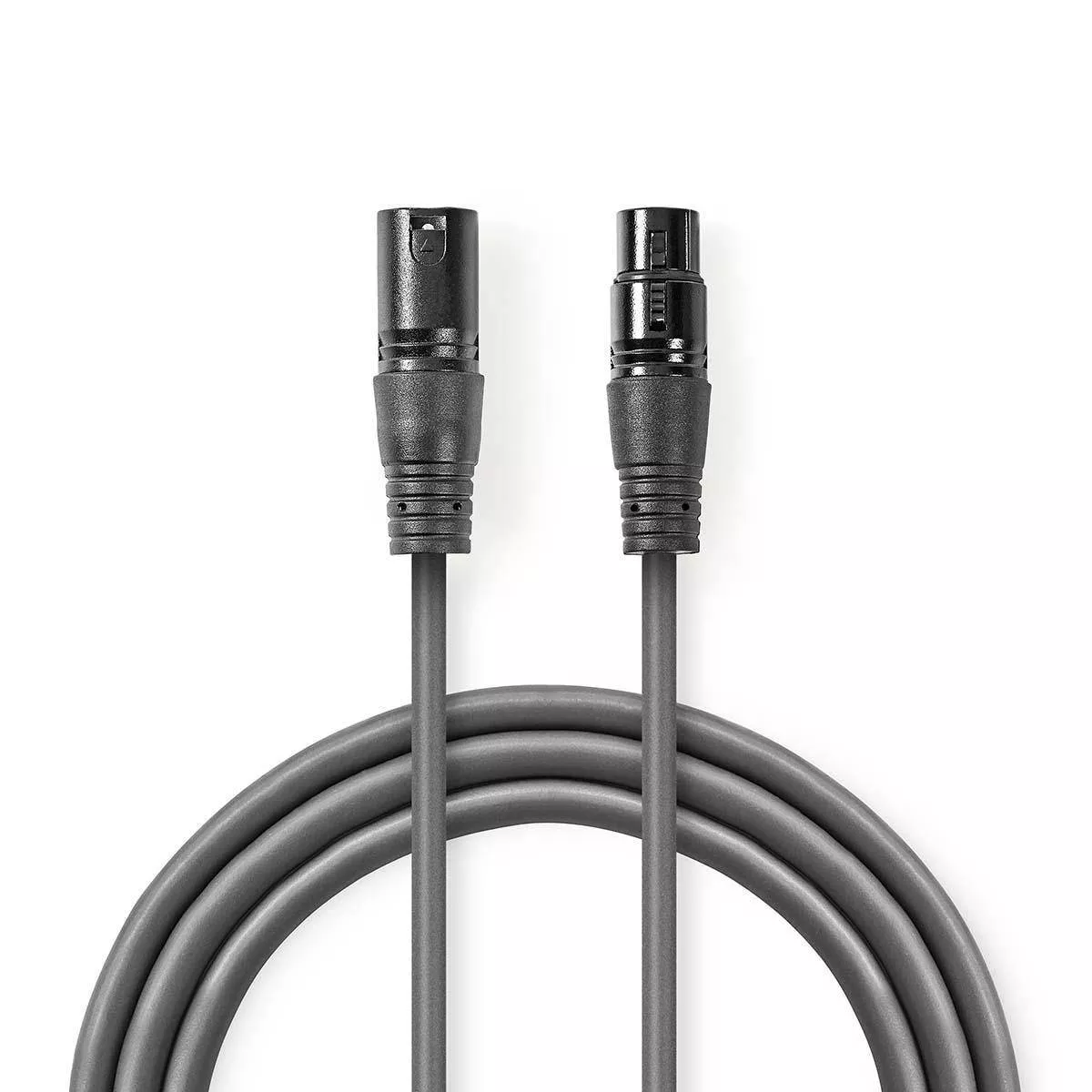 Cabluri - Cablul audio stereo XLR 3 pini tata-mamă 3m Gri Nedis – Conexiune profesională pentru microfoane și amplificatoare