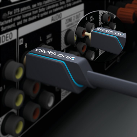 Cablu audio-video 1x RCA tata-tata 10m Clicktronic 70449, placat cu aur, impedanță 75 Ω, culoare albastră [3]