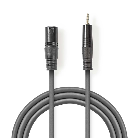 Cabluri XLR - Cablu audio XLR 3-Pin tata - 3.5mm Jack tata 3m gri Nedis – IoElectronice.ro