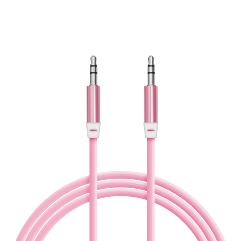 Cablu auxiliar Jack 3.5 mm metal tata-tata 1m textil Delight, conectori stereo, lungime 1m, brand Delight [3]