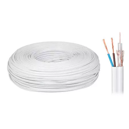 Cabluri TV - Cablu coaxial 75ohmi K-60 5.8mm cupru/cupru și alimentare 2x0.5mm cupru Cabletech KAB0547 – IoElectronice.ro