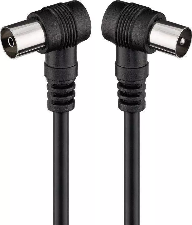 Cabluri - Cablu coaxial tata-mama 1.5m cotit Goobay CCS negru EAN 4040849115257