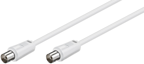 Conectica - Cablu COAXIAL TV antena 1.5m tata-tata 75 ohm 70DB Dublu ecranat CCS alb 68145 Goobay