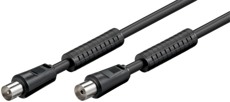 Cabluri - Cablu COAXIAL TV 3.5m mama-tata 75 ohm dublu ecranat Goobay pentru semnal video și audio stabil