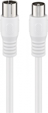 Cablu Coaxial TV Antenă 1m, Ecranat Dublu, 75Ω, Clasa A, 85dB, Alb – Conexiuni Profesionale pentru Televizor și Satelit [1]
