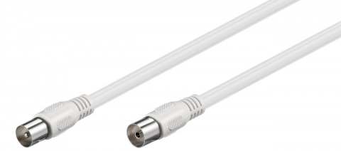 Conectica - Cablu Coaxial TV Antenă 1m, Ecranat Dublu, 75Ω, Clasa A, 85dB, Alb – Conexiuni Profesionale pentru Televizor și Satelit