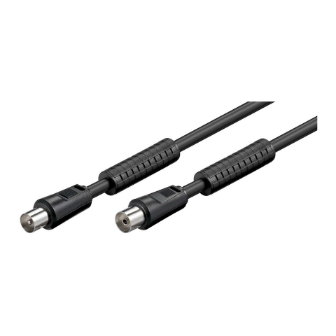 Cabluri TV - Cablul Coaxial TV Antenă 3.5m, Ecranare 80dB, Ferită, Conexiuni Mama-Tata, Negru, Calitate Premium