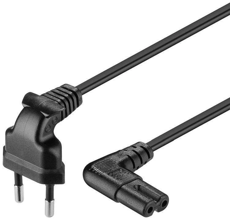 Cabluri alimentare AC-DC - Cablu de alimentare 90 grade EURO 2 pini CEE 7/16 IEC-60320-C7 1m Goobay, garanție 24 luni persoane fizice