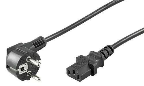 Cabluri alimentare AC-DC - Cablu de alimentare calculator PC Schuko 90° tata - CCE mama, 1.5m, negru, compatibil UPS și alte echipamente