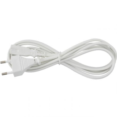 Cabluri - Cablu de alimentare Euro - 2pini mufă bipolară 2m conductor 2x0.75mm² 2.5A 500W alb Somogyi Electronic – IoElectronice.ro