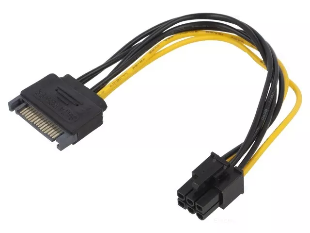 Adaptoare PC - Cablu de alimentare PCI-E 6pin mama - SATA tata 0.15m pentru placa video AKYGA AK-CA-30 – IoElectronice.ro