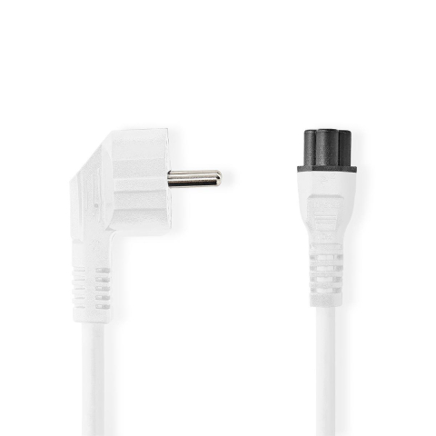 Conectica - Cablu de alimentare Schuko tata cotit - IEC-320-C5 2m 3x0.75mm2 10A alb Nedis