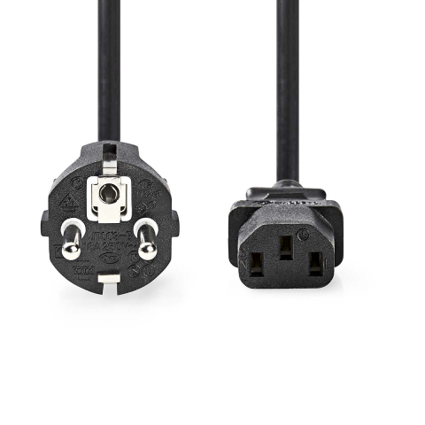 Cablu de alimentare Schuko IEC-320-C13 10m, cupru negru, durabil și sigur pentru PC, monitor și proiectoare [1]
