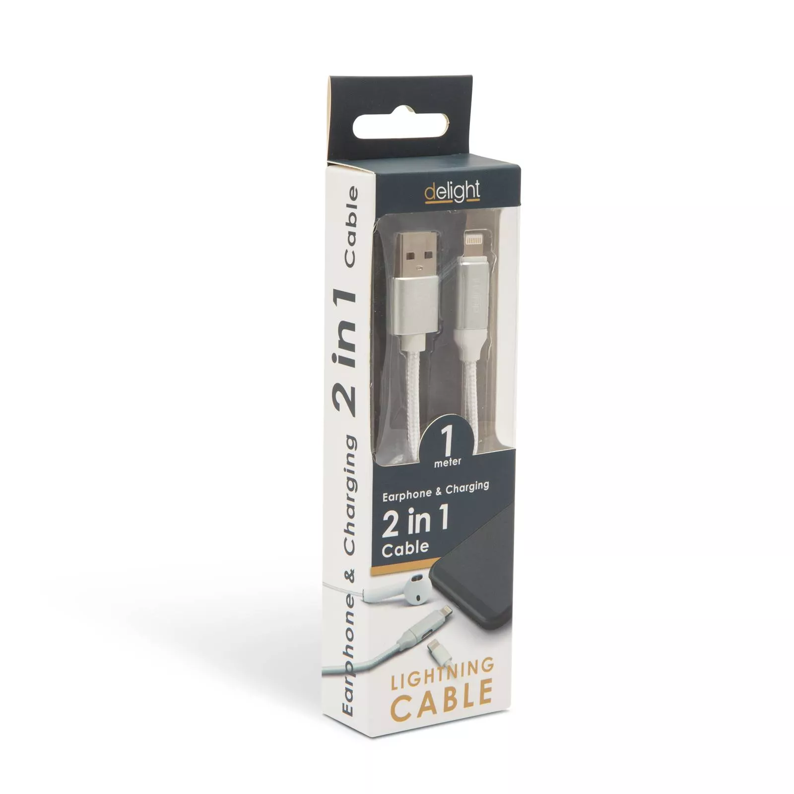 Cablu date 2in1 Lightning 1m 2A Apple iPad iPhone USB A Delight [3]