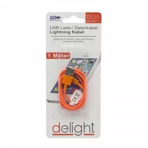 Cablu de date 1m Apple USB 2.0 rotund învelis textil multicolor Delight [6]