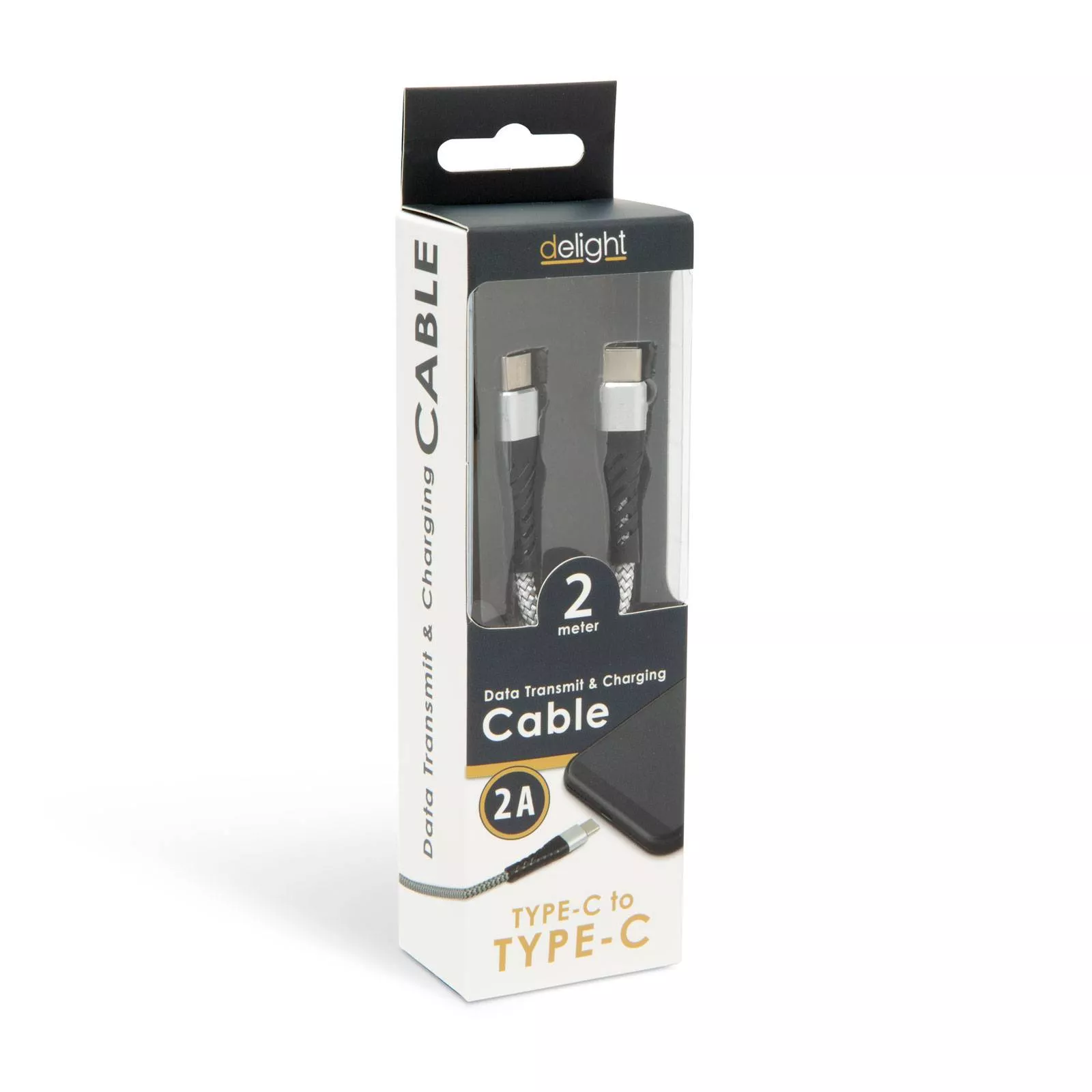 Cablu de date USB Type C alb 2m Delight conector USB Type C pentru transfer rapid de date [2]