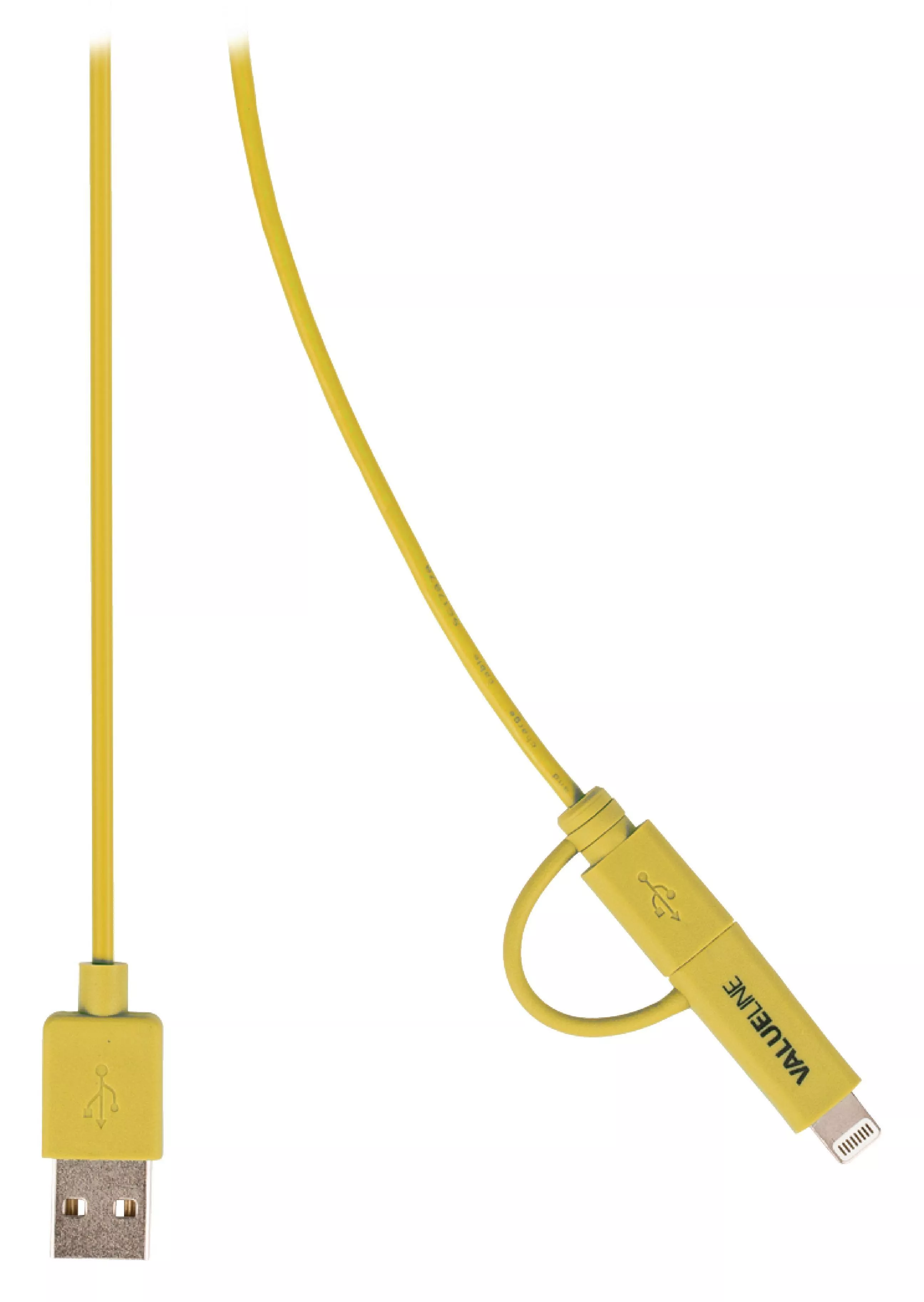 Cablu încărcare și sincronizare USB 2.0 micro USB cu adaptor Lightning 1m Value galben [1]