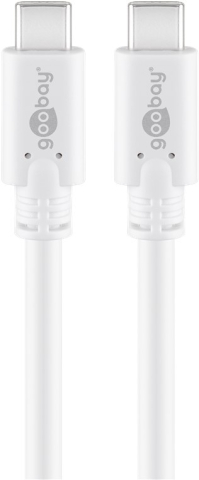 Cablu de încărcare USB Type C 3.2 Gen1 tata-tata 60W 1m alb Goobay [1]