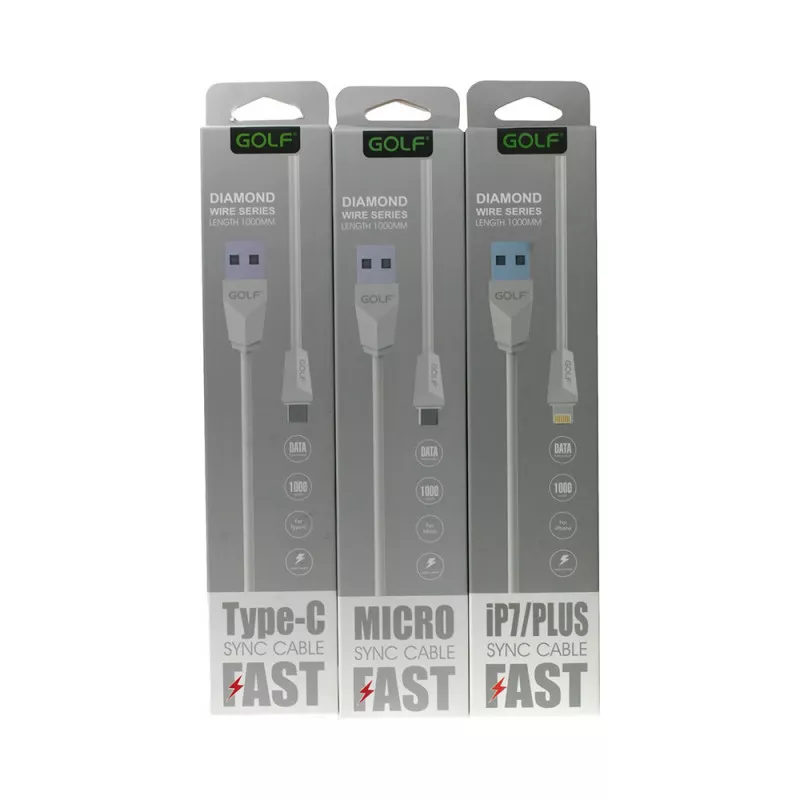 Cablu de încărcare USB Golf Diamond 2IN1 1m Alb pentru iPhone și USB Micro [2]