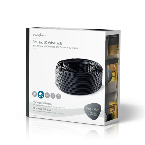 Cablu de securitate CCTV BNC-DC 2.1x5.5mm 50m negru Nedis CCTVCA10BK500 [2]