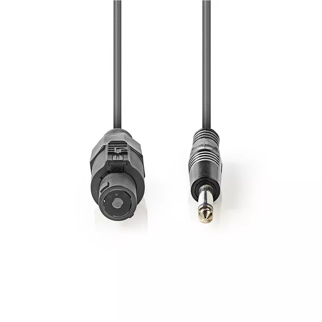 Cablu difuzor 1.5mm Speakon 2-pini mama - 6.35 mm tata 5m Nedis gri [1]