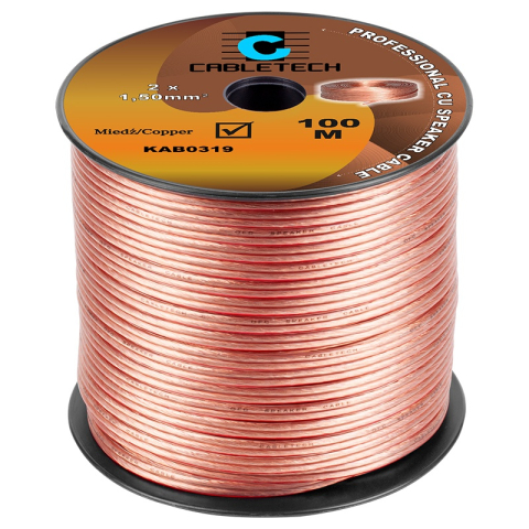 Cabluri difuzor - Cablu difuzor 1.5mm x2 cupru transparent Cabletech KAB0319 – IoElectronice.ro