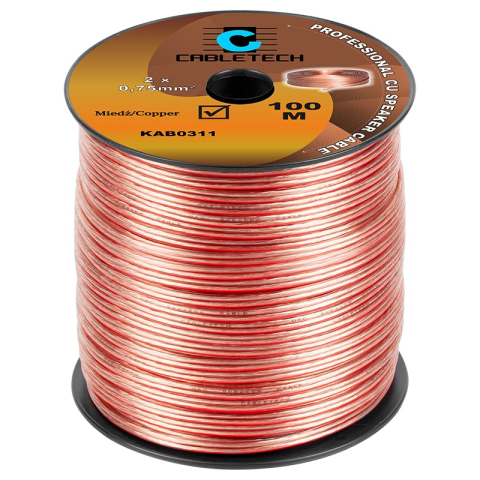 Cabluri difuzor - Cablu difuzor 2x0.75mm cupru transparent 1m Cabletech KAB0311 – IoElectronice.ro