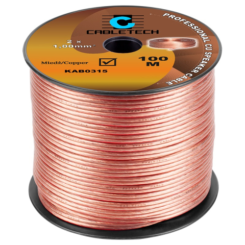 Cabluri difuzor - Cablu difuzor 2x1mm cupru transparent 1m Cabletech KAB0315 – IoElectronice.ro