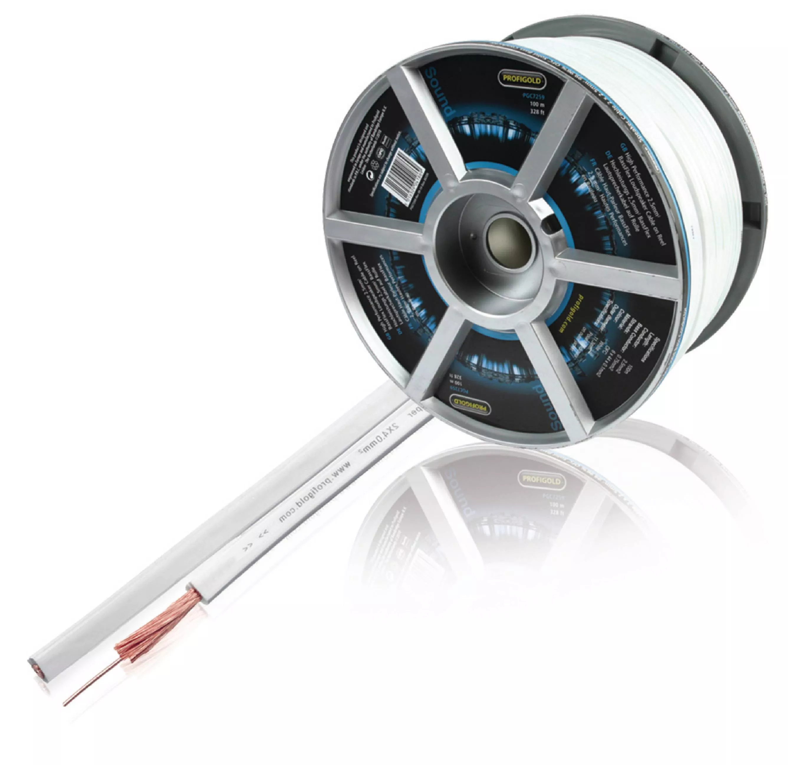 Cabluri difuzor - Cablu difuzor 2x2.5 mm alb OFC cupru PROFESIONAL Profigold PGC7259 – IoElectronice.ro