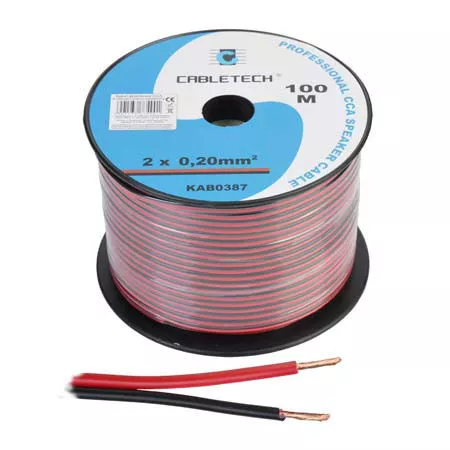 Cabluri difuzor - Cablu difuzor CCA 2x0.20mm roșu/negru 1m la rola Cabletech KAB0387 – IoElectronice.ro