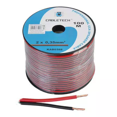 Cabluri difuzor - Cablu difuzor CCA 2x0.35mm roșu/negru Cabletech KAB0388 – IoElectronice.ro