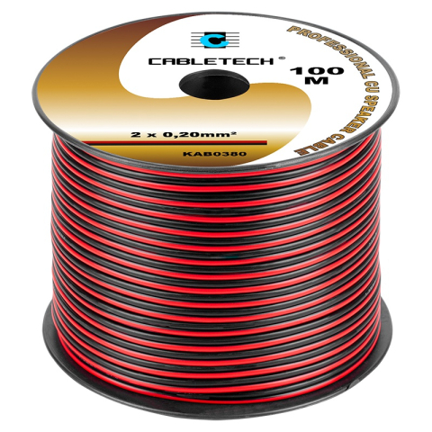 Cablu difuzor cupru 2x0.2mm roșu/negru Cabletech KAB0380, 24 luni garanție [1]