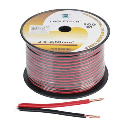 Cablu difuzor cupru 2x2.5mm² roșu/negru, 1m Cabletech KAB0386 – Calitate și performanță audio excelentă [1]